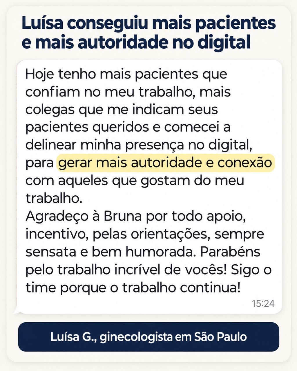 Depoimento real de aluna